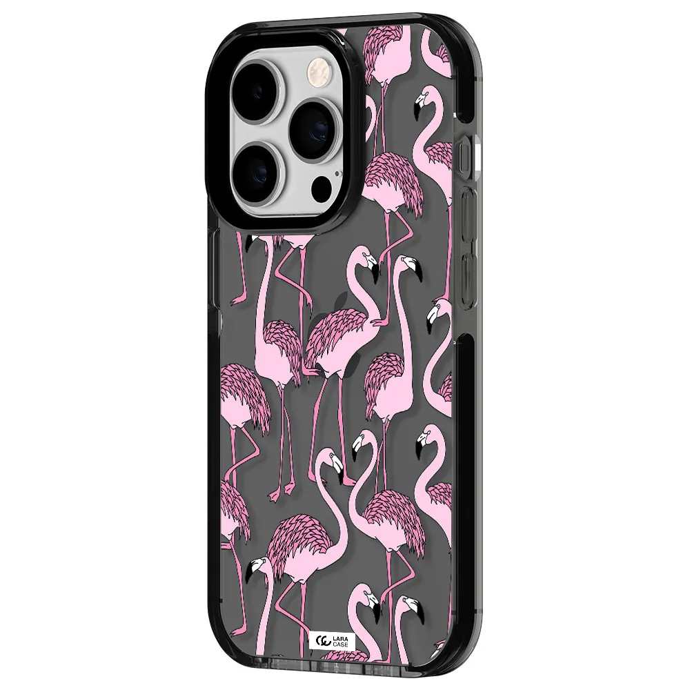 Flamingo Apple iPhone 14 pro impact Smoke Black Case