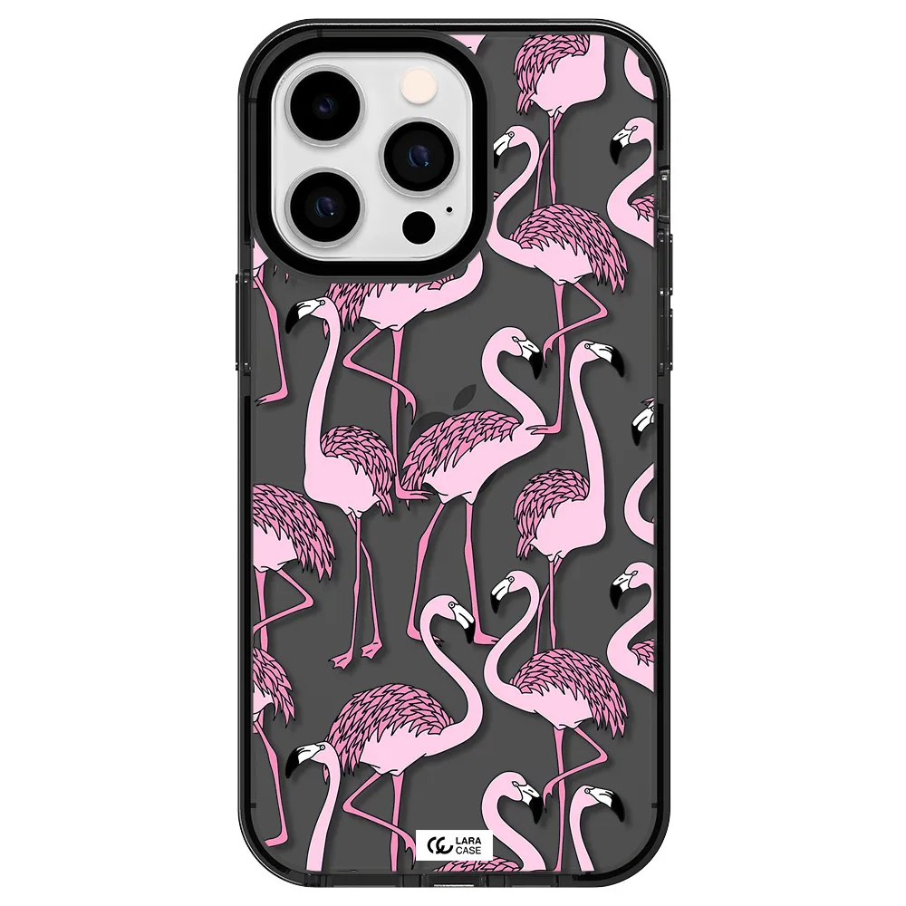 Flamingo Apple iPhone 14 pro max impact Smoke Black Case