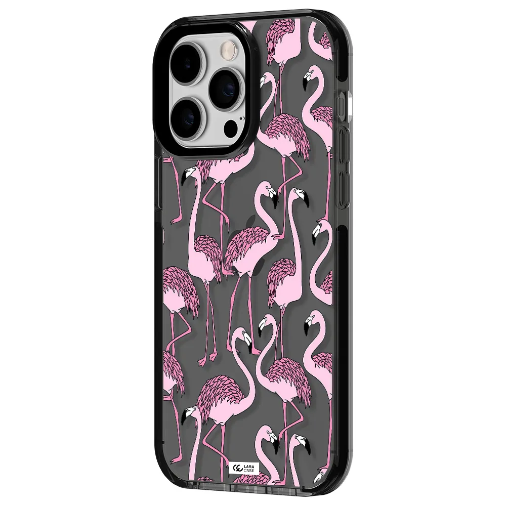 Flamingo Apple iPhone 14 pro max impact Smoke Black Case