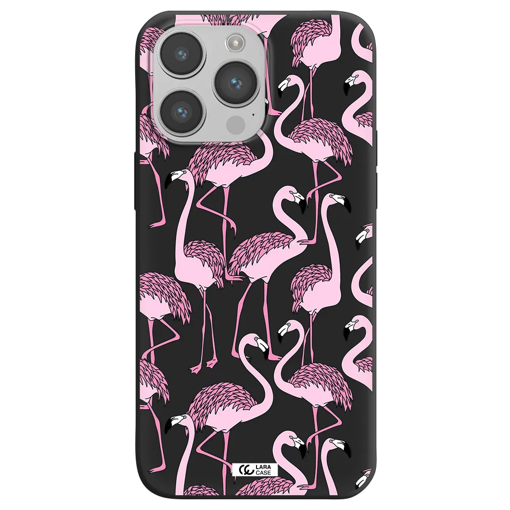 Flamingo Apple iPhone 14 pro max Silicone black Case