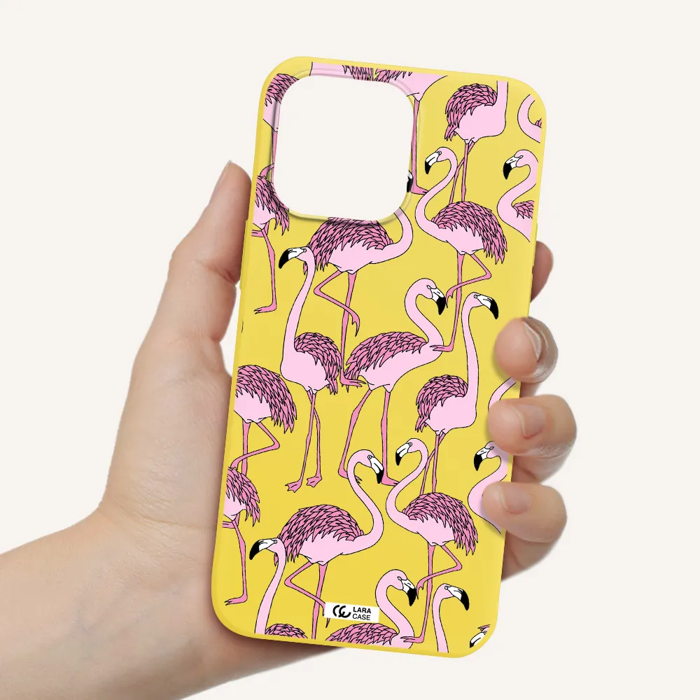 Flamingo Apple iPhone 14 pro Silicone canary yellow Case
