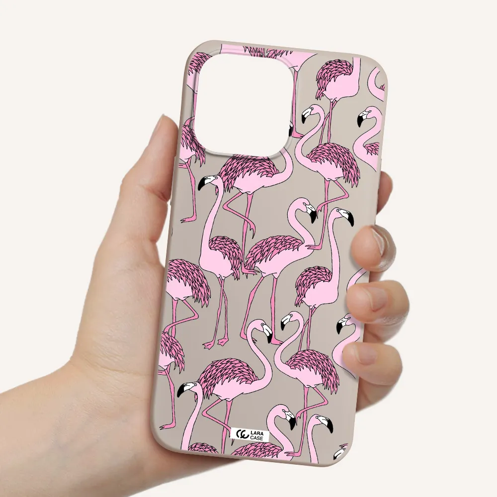 Flamingo Apple iPhone 14 pro Silicone Stone Case