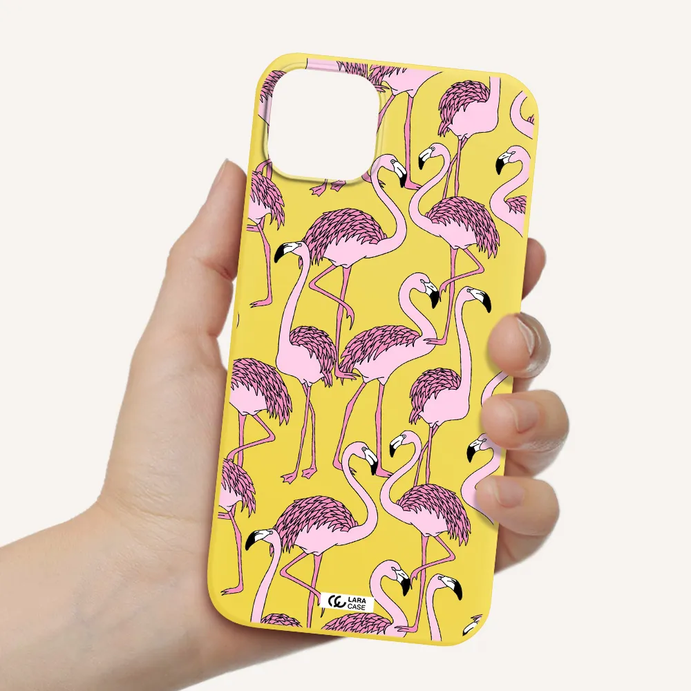 Flamingo Apple iPhone 14 Silicone canary yellow Case
