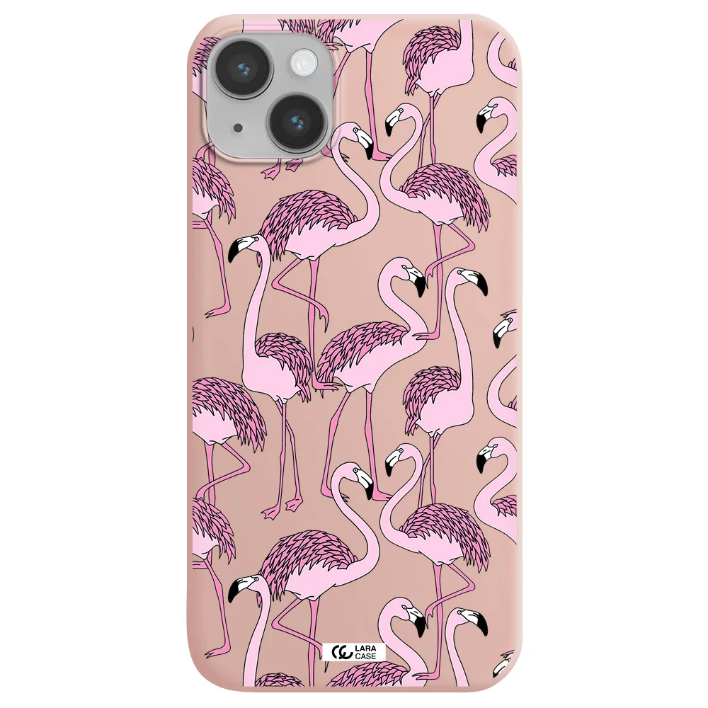 Flamingo Apple iPhone 14 Silicone pastel pink Case