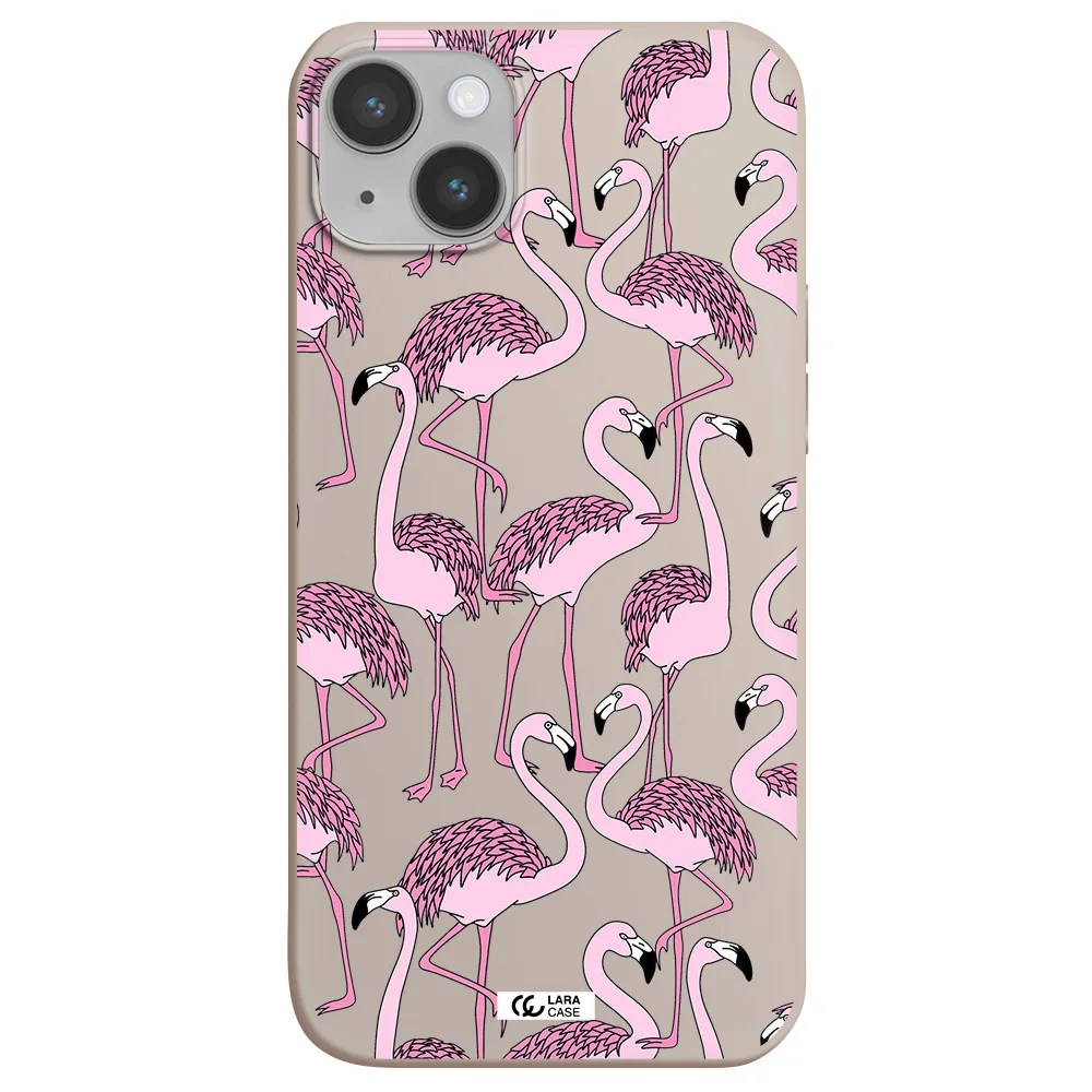 Flamingo Apple iPhone 14 Silicone Stone Case