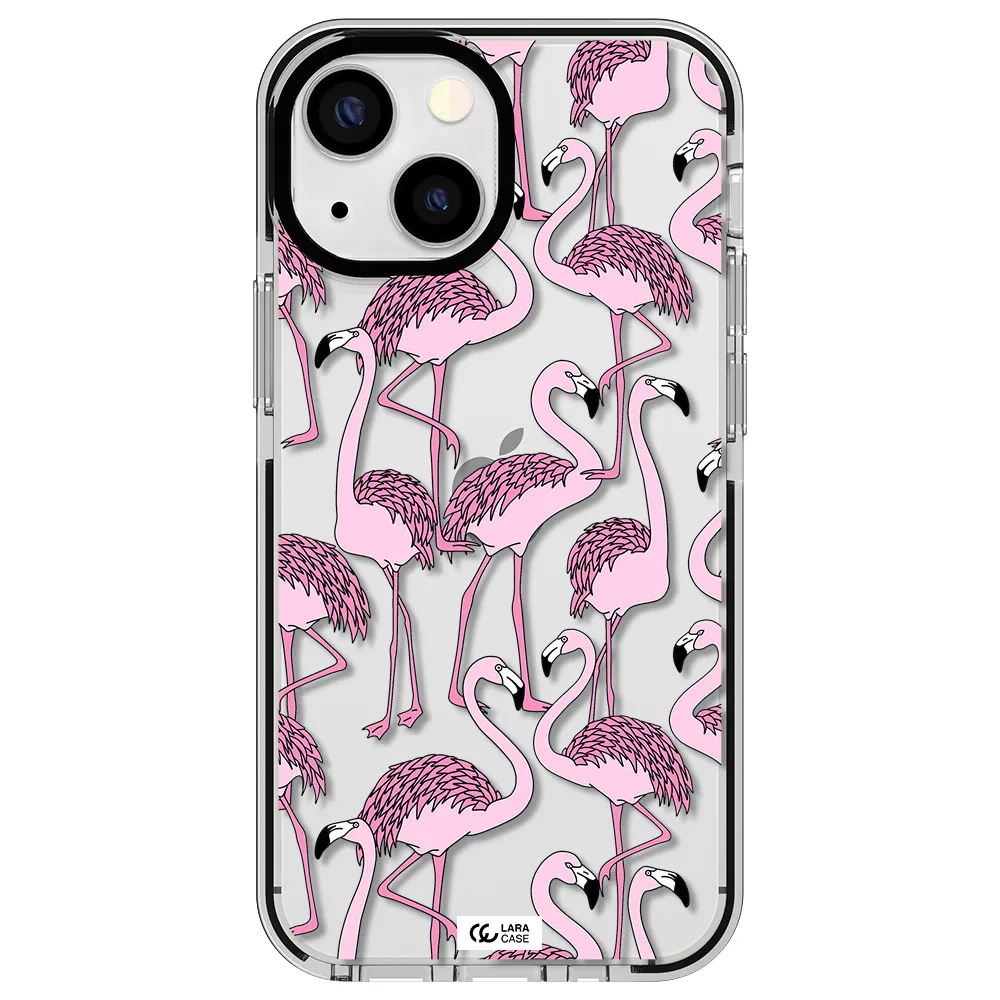Flamingo Apple iPhone 15 impact black border Case