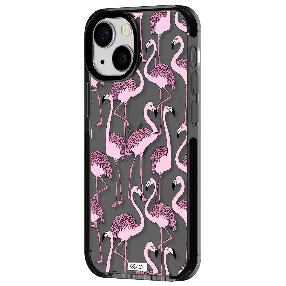 Flamingo Apple iPhone 15 impact Smoke Black Case