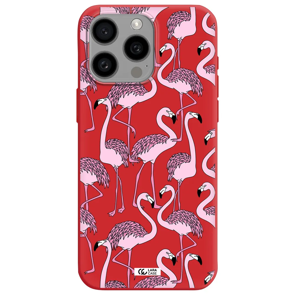 Flamingo Apple Iphone 15 Pro Max Silicone Imperial Red Case