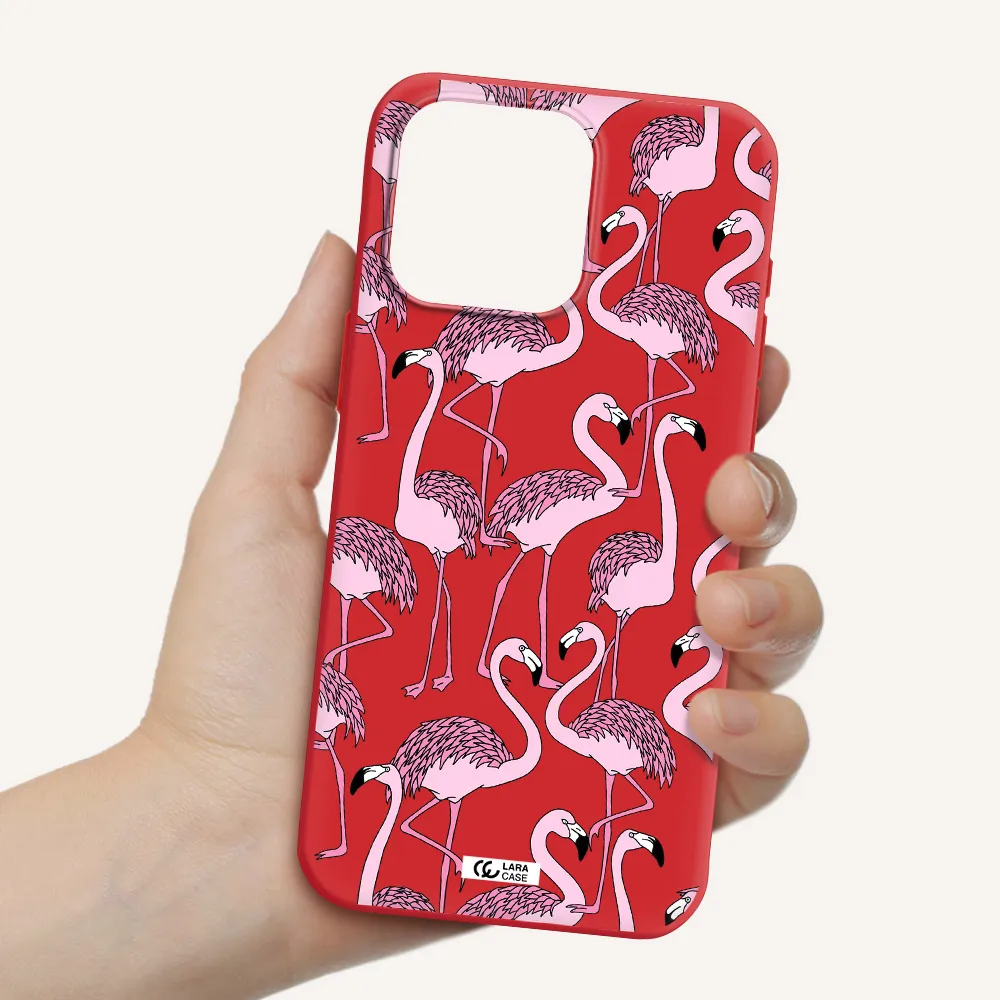 Flamingo Apple Iphone 15 Pro Max Silicone Imperial Red Case