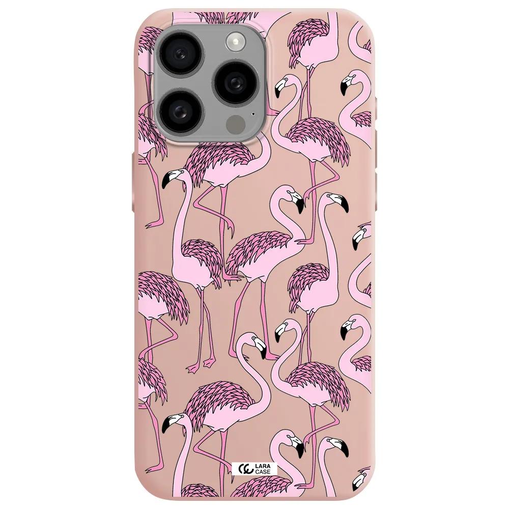 Flamingo Apple Iphone 15 Pro max Silicone pastel pink Case
