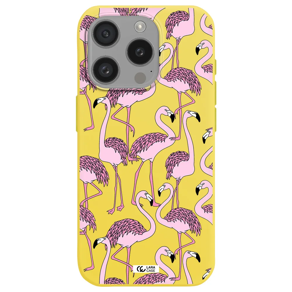 Flamingo Apple Iphone 15 Pro Silicone Canary Yellow Case
