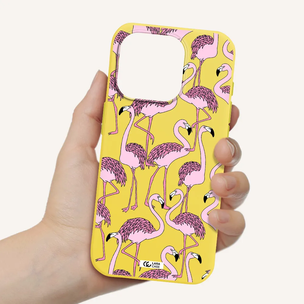 Flamingo Apple Iphone 15 Pro Silicone Canary Yellow Case