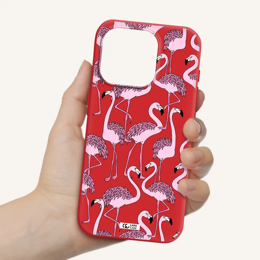 Flamingo Apple Iphone 15 Pro Silicone Imperial Red Case