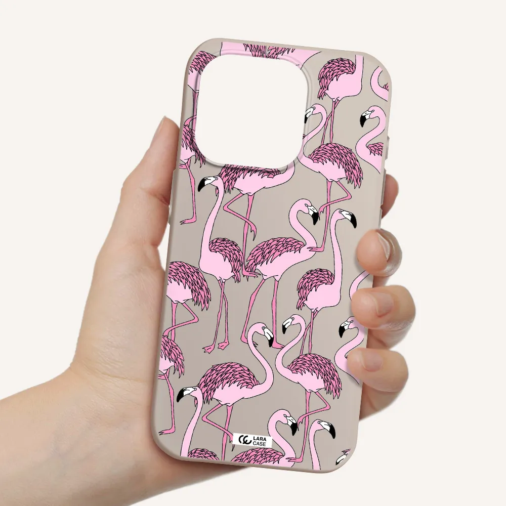 Flamingo Apple Iphone 15 Pro Silicone Stone Case