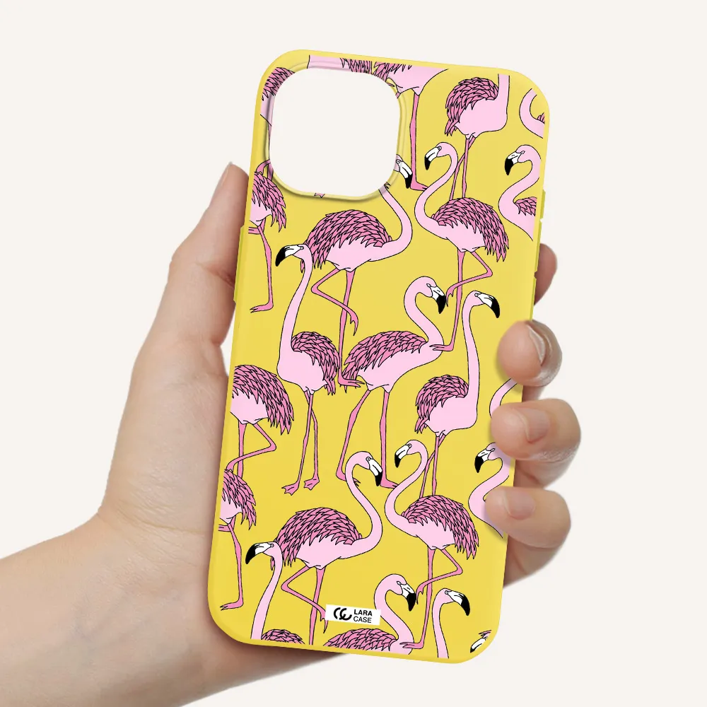 Flamingo Apple iPhone 15 Silicone canary yellow Case