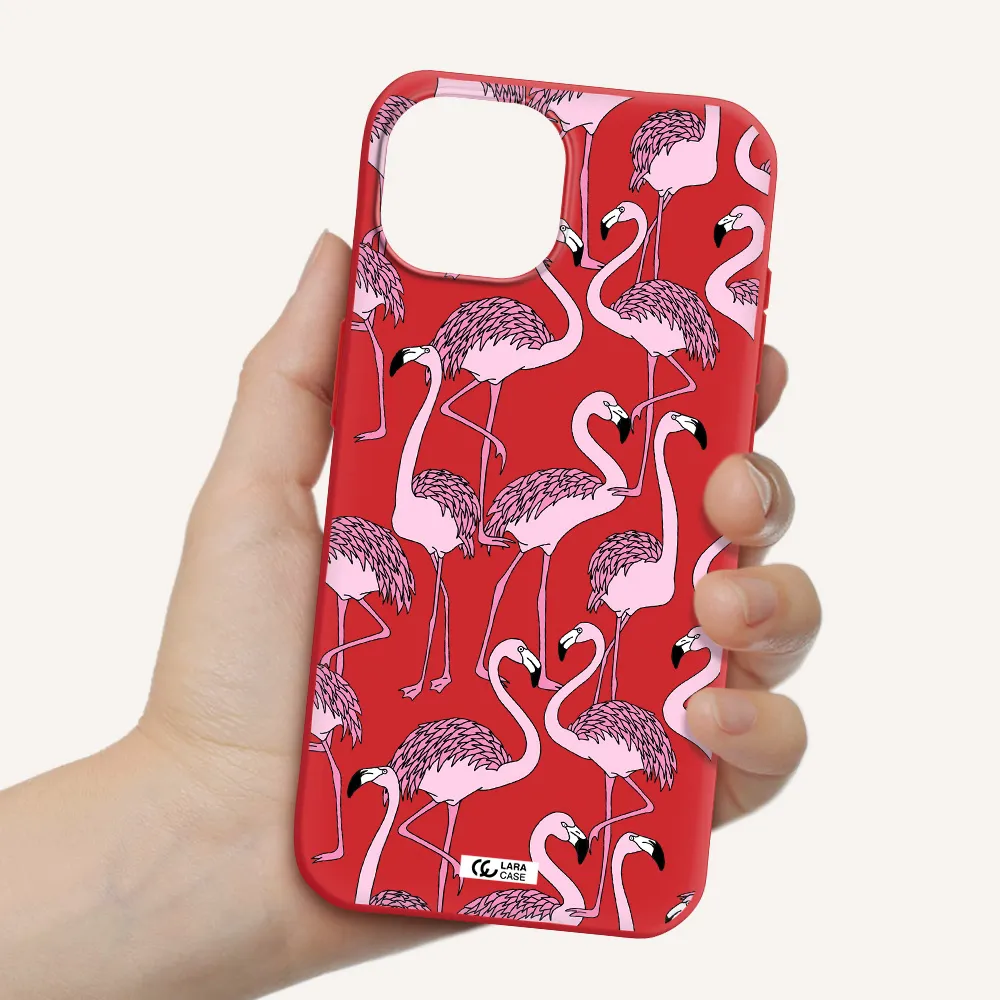 Flamingo Apple Iphone 15 Silicone Imperial Red Case