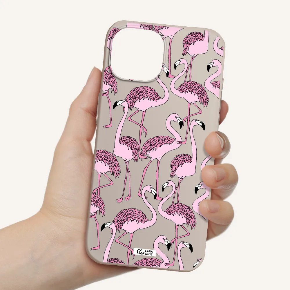Flamingo Apple iPhone 15 Silicone Stone Case