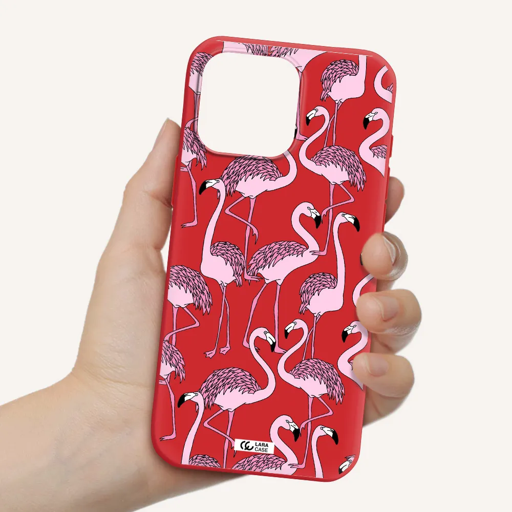 Flamingo Apple Iphone 16 Pro Max Silicone Imperial Red Case