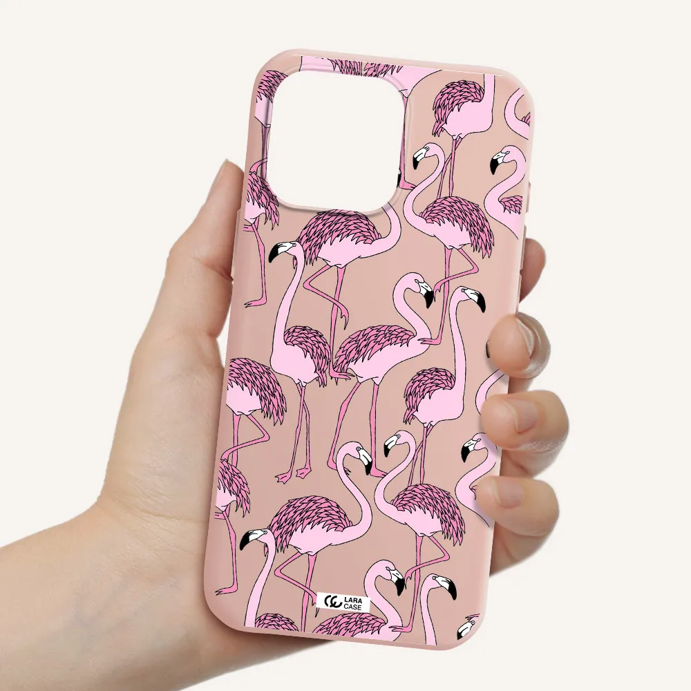 Flamingo Apple Iphone 16 Pro Max Silicone Pastel Pink Case