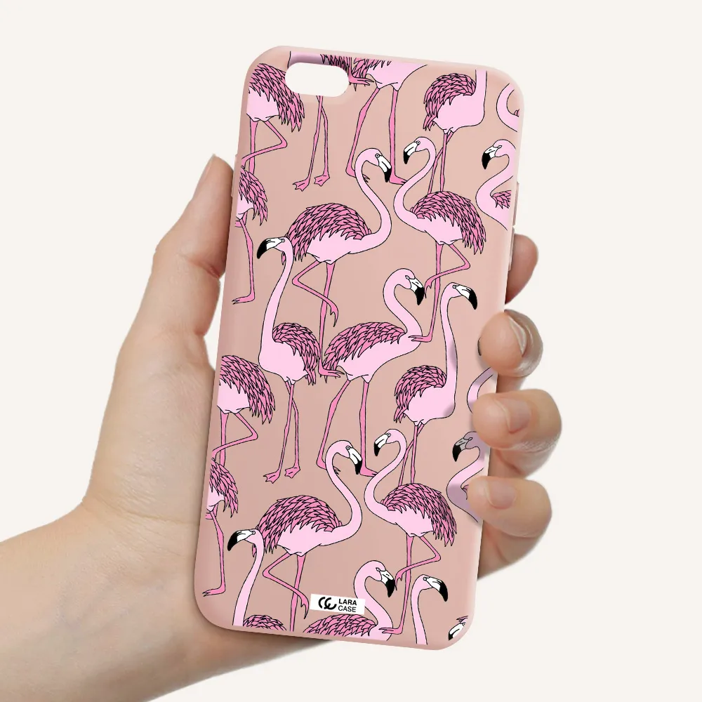 Flamingo Apple iPhone 6 plus Silicone pastel pink Case