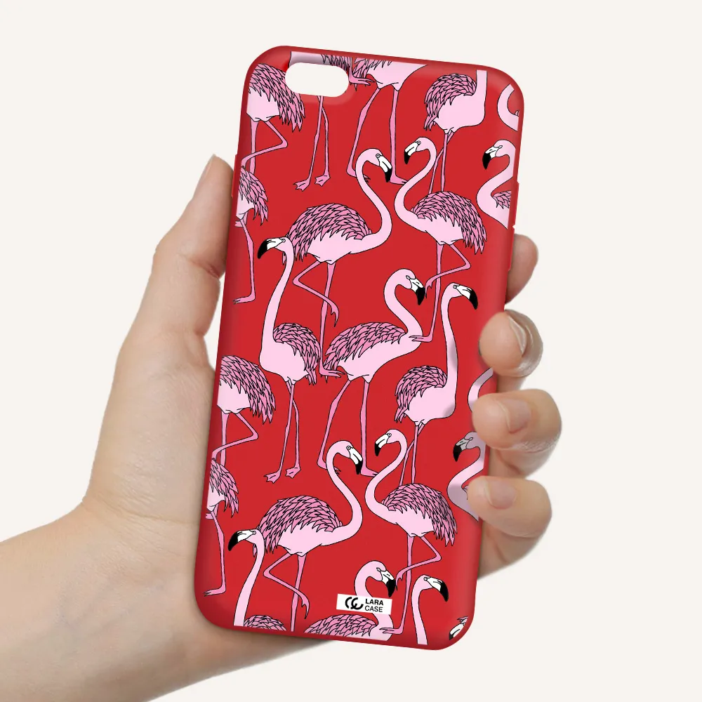 Flamingo Apple iPhone 6 s plus Silicone Imperial Red Case