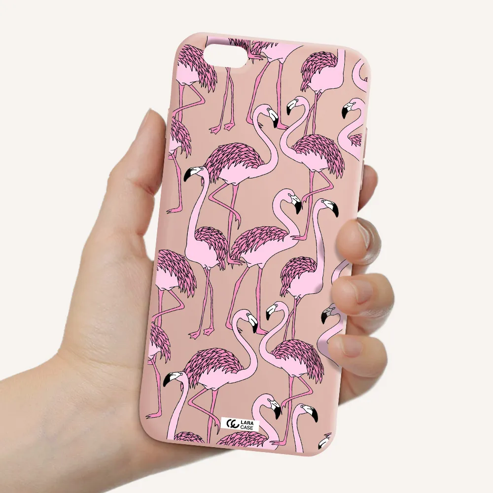 Flamingo Apple iPhone 6 s plus Silicone pastel pink Case