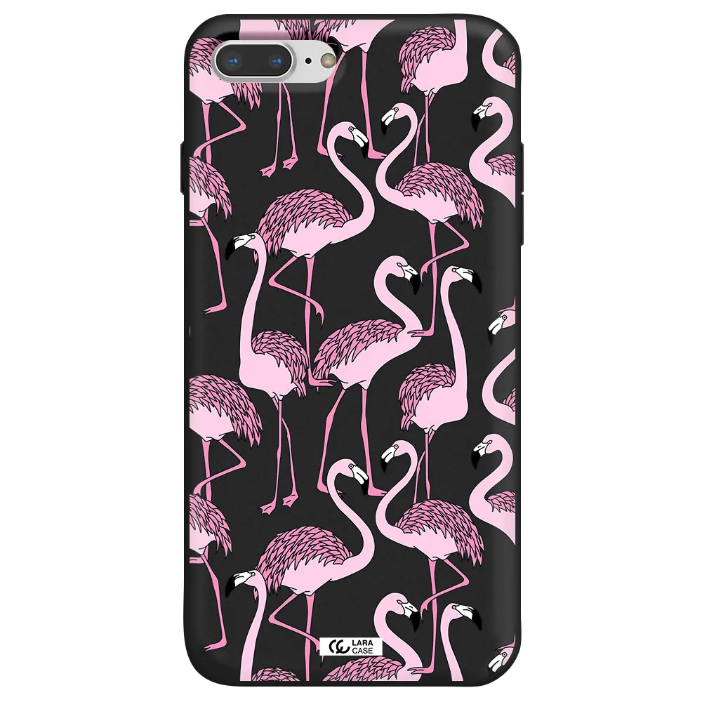 Flamingo Apple iPhone 7 plus Silicone black Case