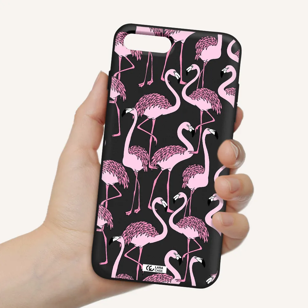 Flamingo Apple iPhone 7 plus Silicone black Case
