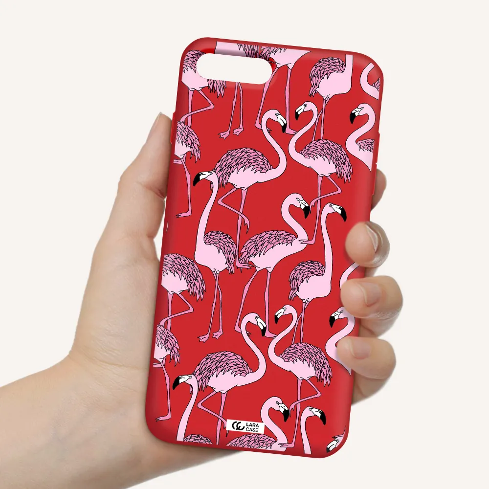 Flamingo Apple iPhone 7 plus Silicone Imperial Red Case