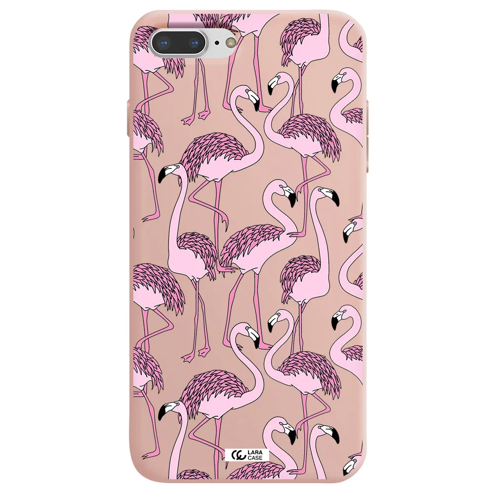 Flamingo Apple iPhone 7 plus Silicone pastel pink Case