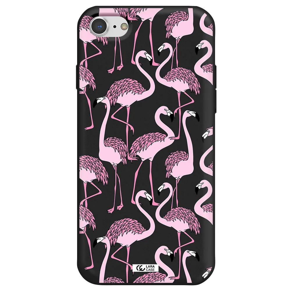 Flamingo Apple iPhone 7 Silicone black Case