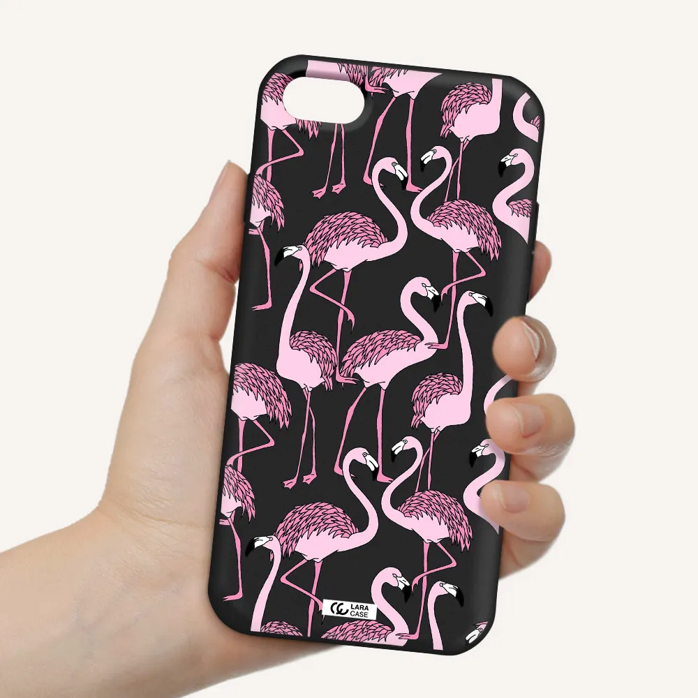 Flamingo Apple iPhone 7 Silicone black Case
