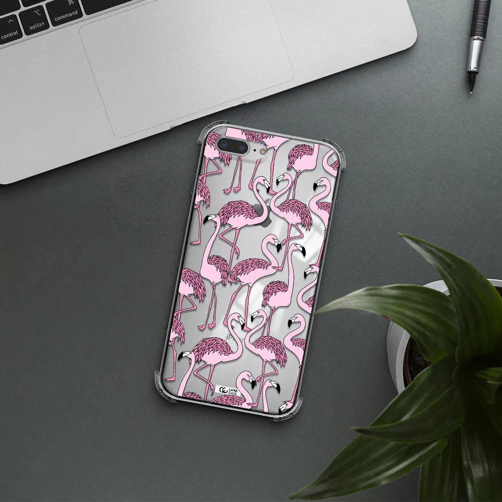 Flamingo Apple iPhone 8 plus Clear PC Case