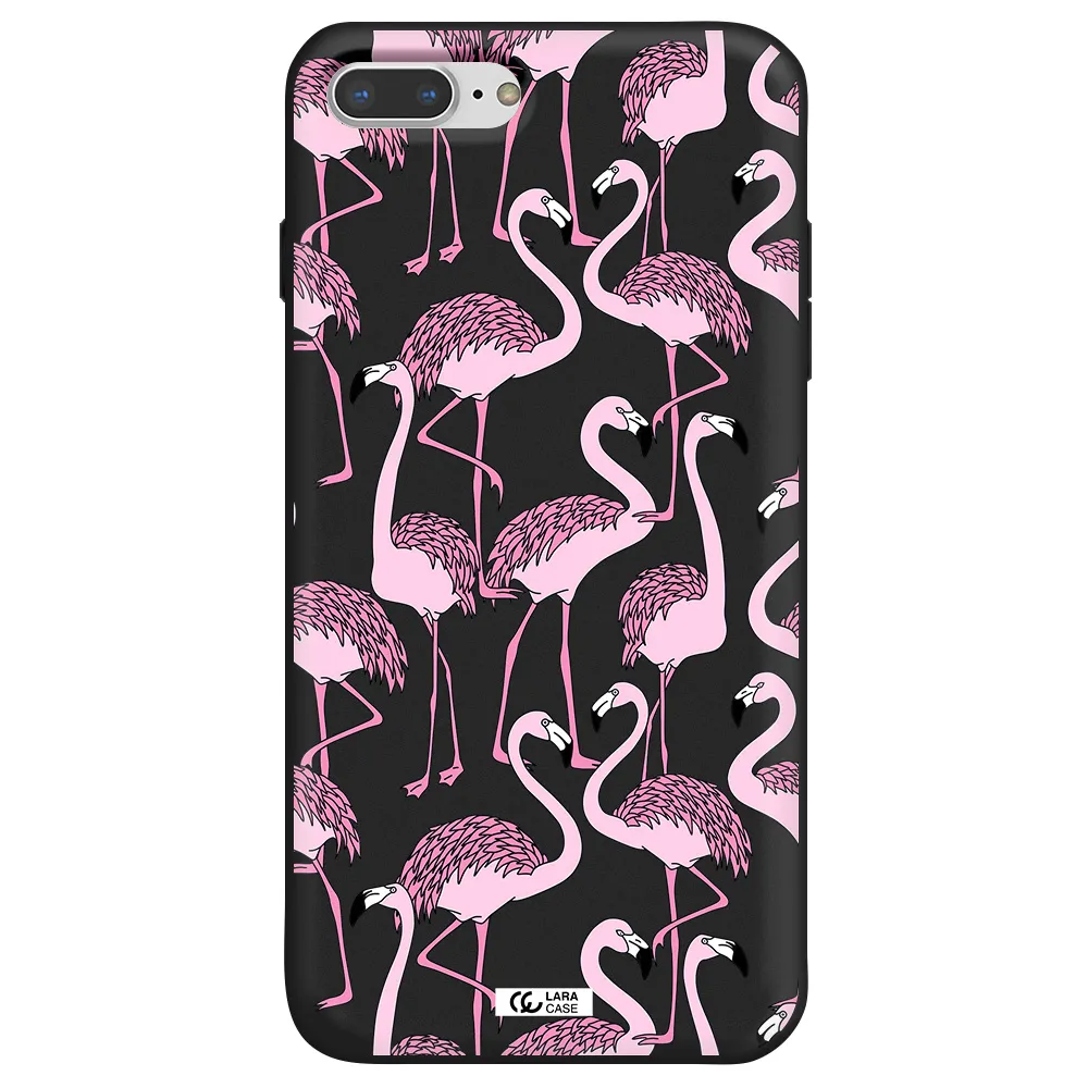 Flamingo Apple iPhone 8 plus Silicone black Case
