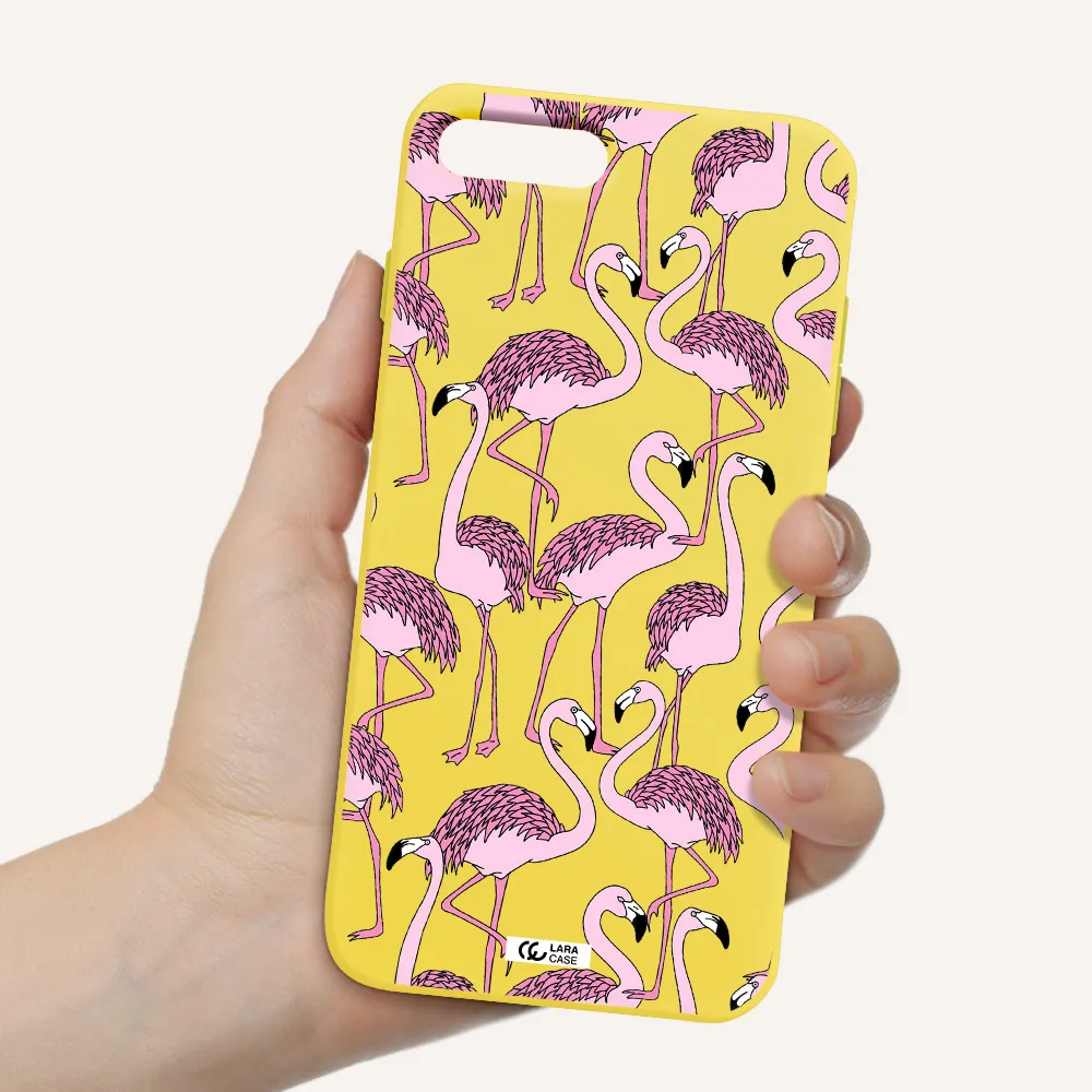 Flamingo Apple iPhone 8 plus Silicone canary yellow Case