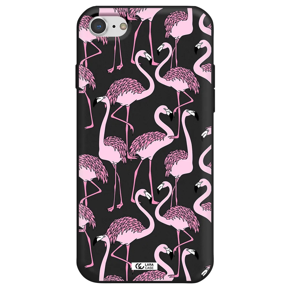 Flamingo Apple iPhone 8 Silicone black Case