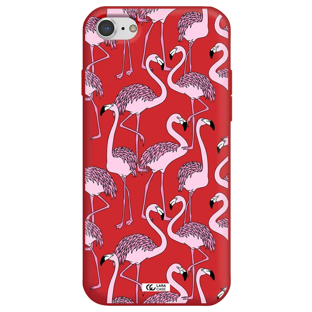 Flamingo Apple iPhone 8 Silicone Imperial Red Case