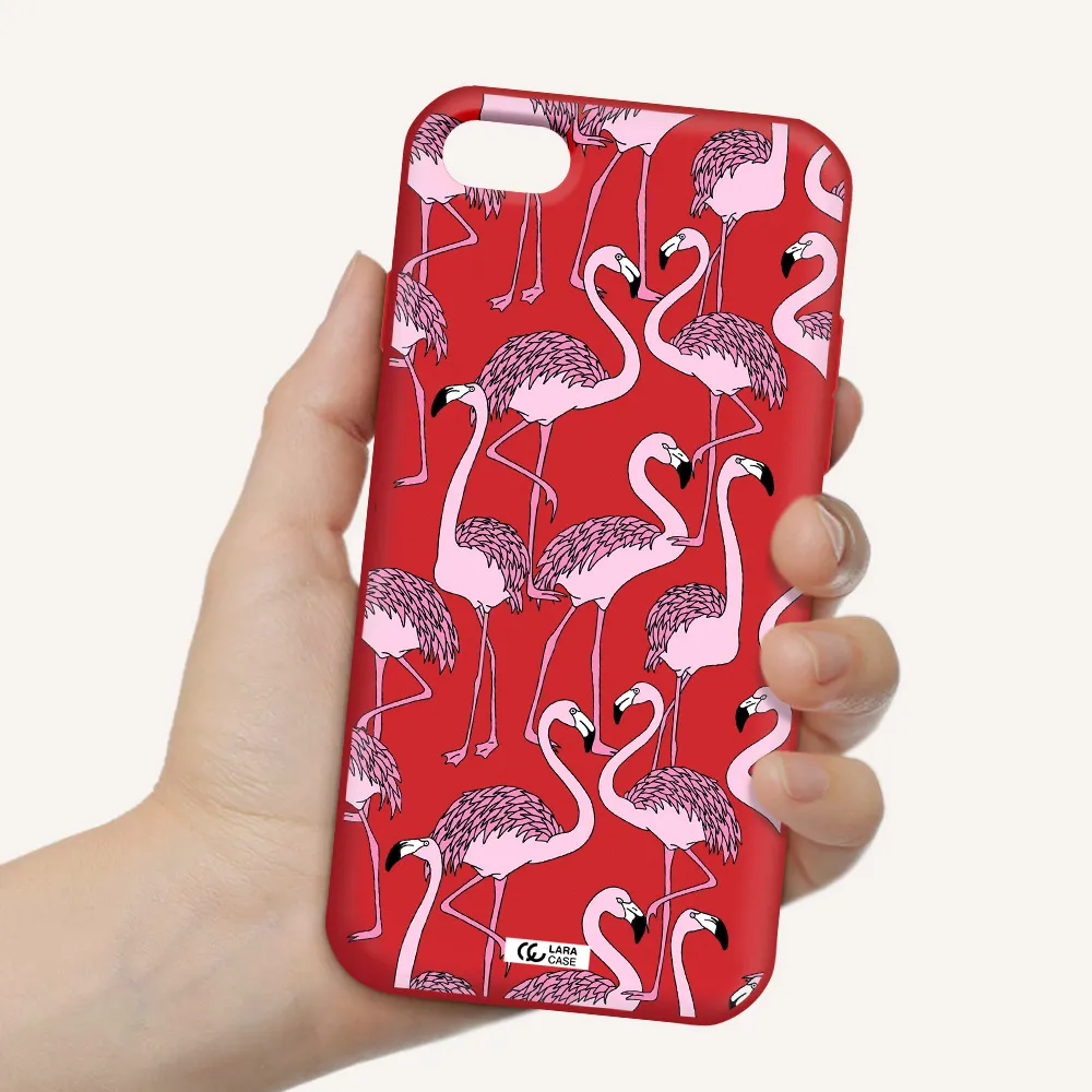 Flamingo Apple iPhone 8 Silicone Imperial Red Case