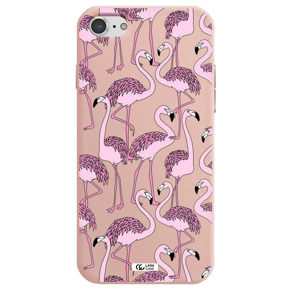 Flamingo Apple iPhone 8 Silicone pastel pink Case