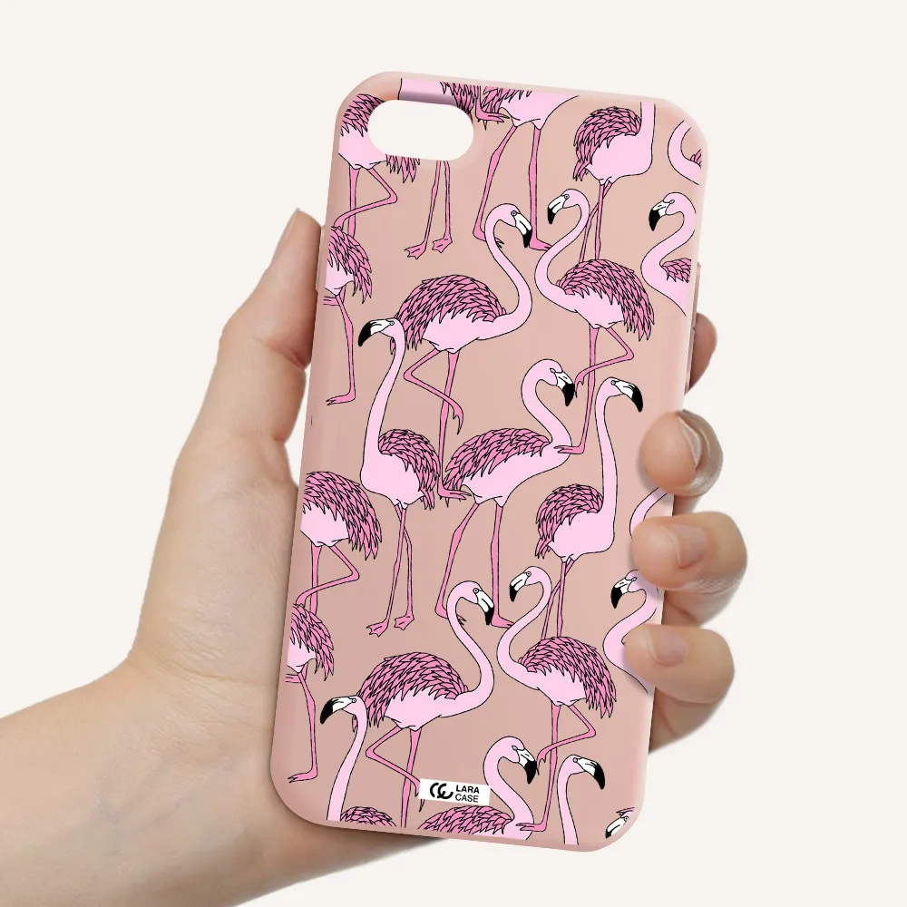 Flamingo Apple iPhone 8 Silicone pastel pink Case