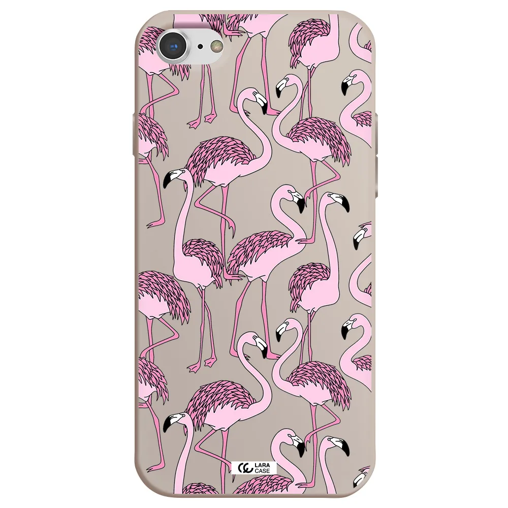 Flamingo Apple iPhone 8 Silicone Stone Case