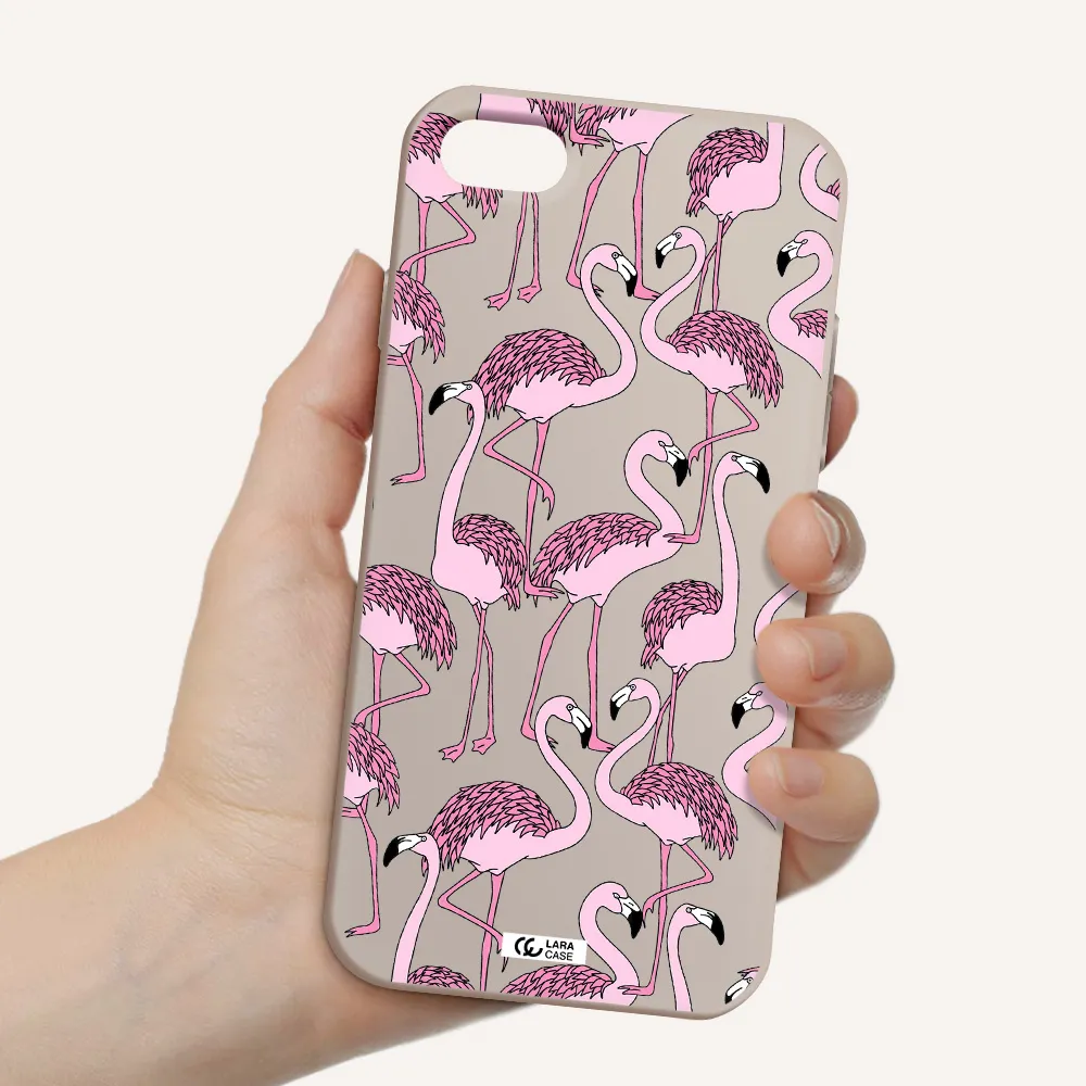 Flamingo Apple iPhone 8 Silicone Stone Case