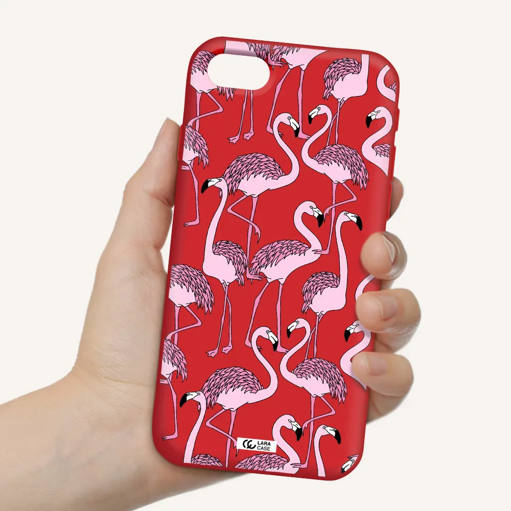 Flamingo Apple iPhone se 2020 Silicone Imperial Red Case