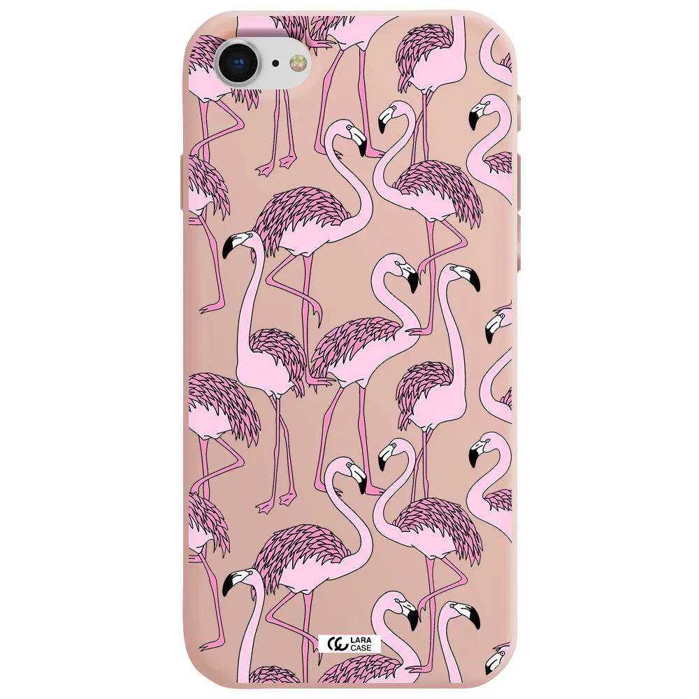 Flamingo Apple iPhone se 2020 Silicone pastel pink Case