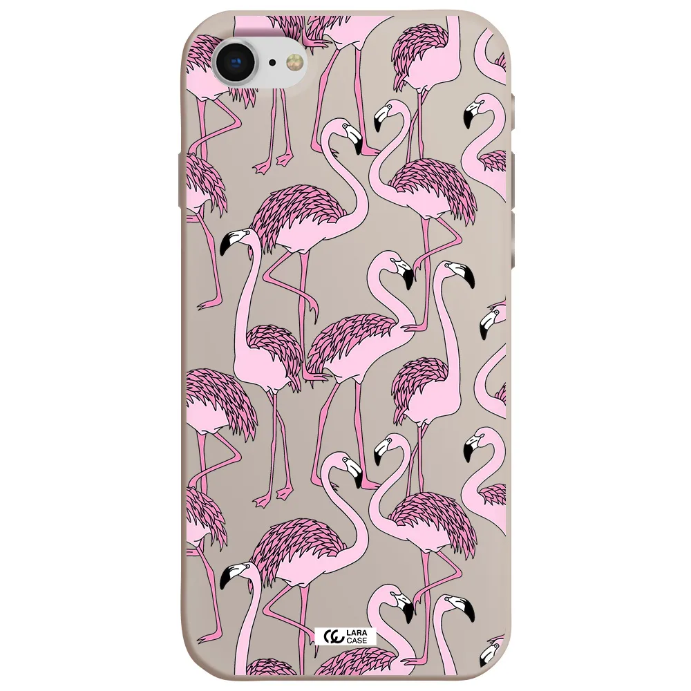 Flamingo Apple iPhone se 2020 Silicone Stone Case