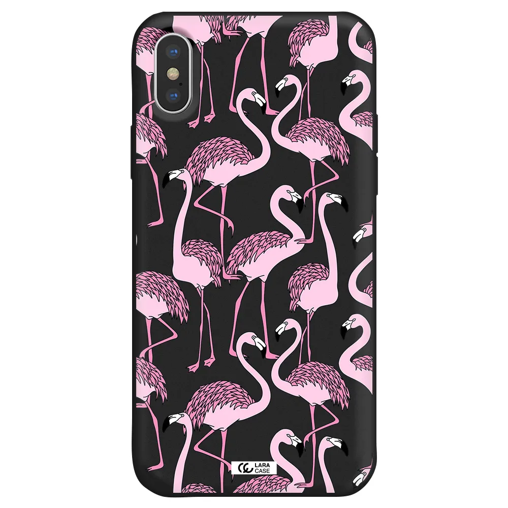 Flamingo Apple iPhone X Silicone black Case
