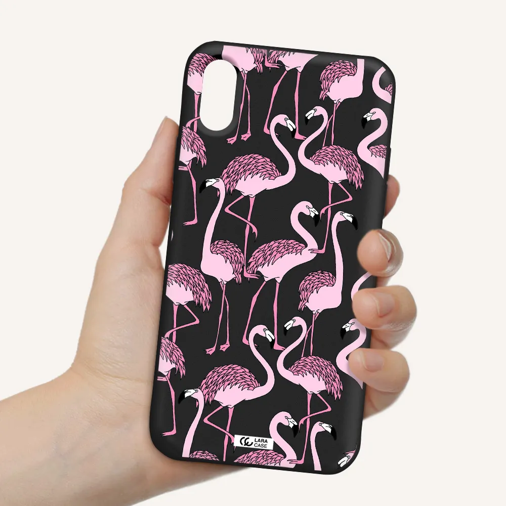 Flamingo Apple iPhone X Silicone black Case
