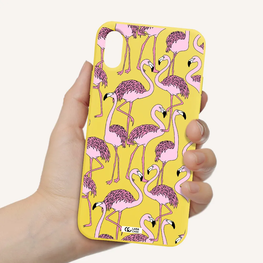Flamingo Apple iPhone X Silicone canary yellow Case