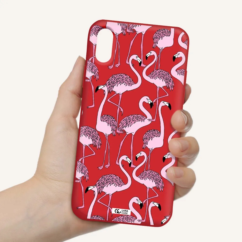Flamingo Apple iPhone X Silicone Imperial Red Case