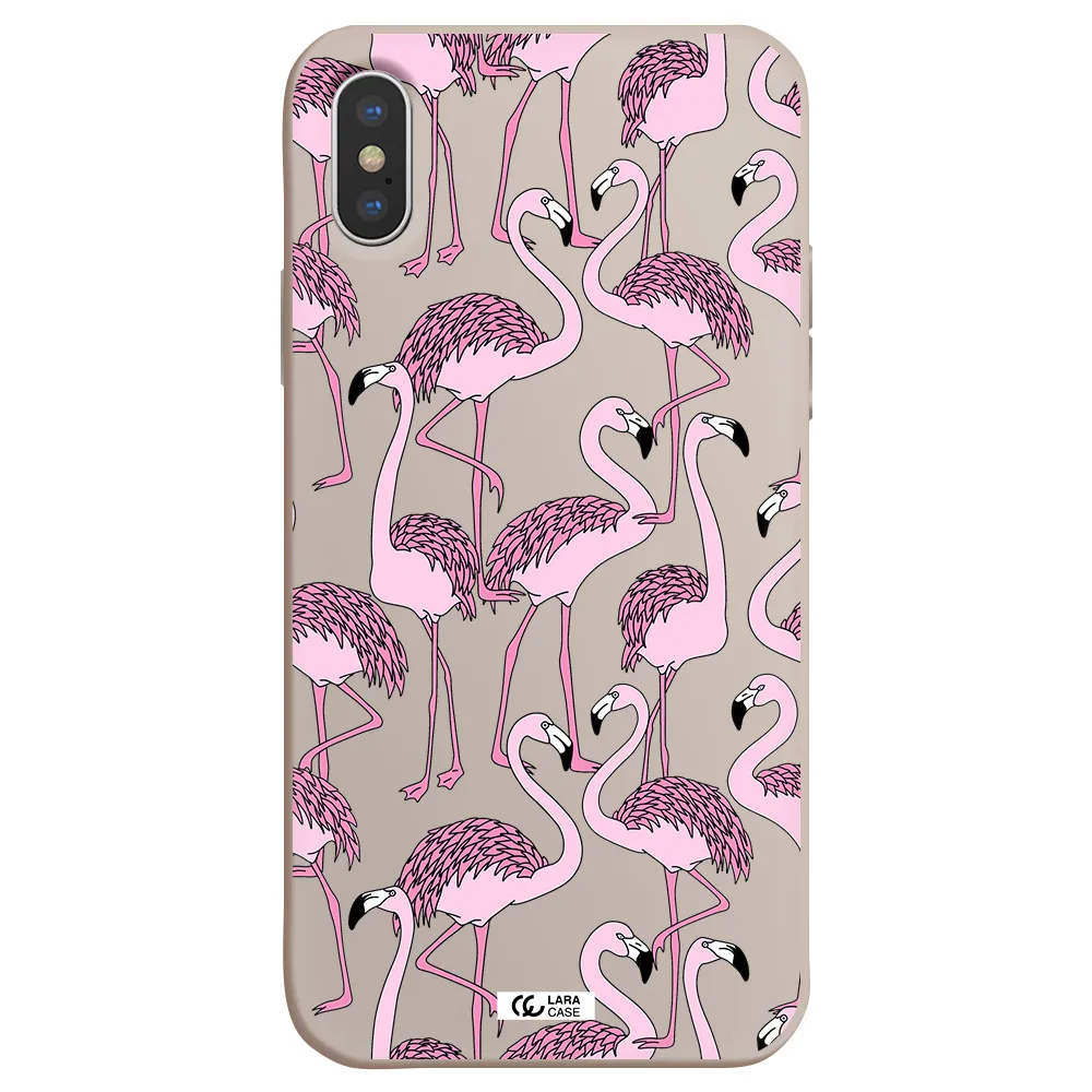 Flamingo Apple iPhone X Silicone Stone Case